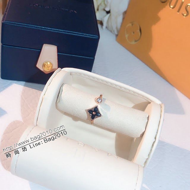 Louis Vuitton純銀飾品 路易威登限定四葉草天然母貝戒指 LV女士單花單鑽開口戒指  zglv2245